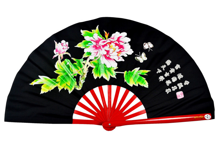 Éventail Tai Chi (Tai Ji Shan) Pivoine