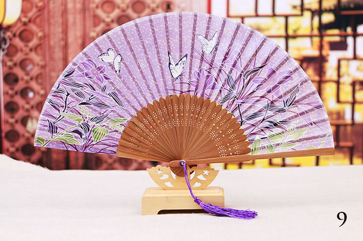 Ventilador Bambu e Tecido Damasco 2