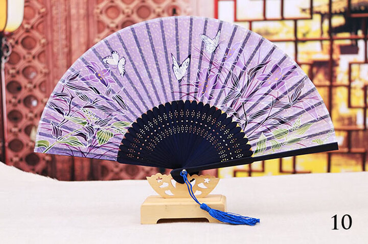 Ventilador Bambu e Tecido Damasco 2