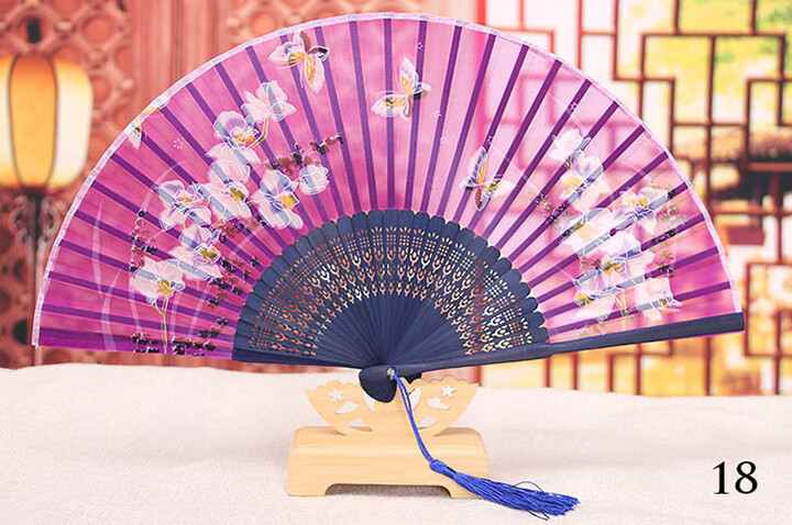 Ventilador Bambu e Tecido Damasco 2