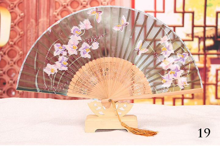 Ventilador Bambu e Tecido Damasco 2