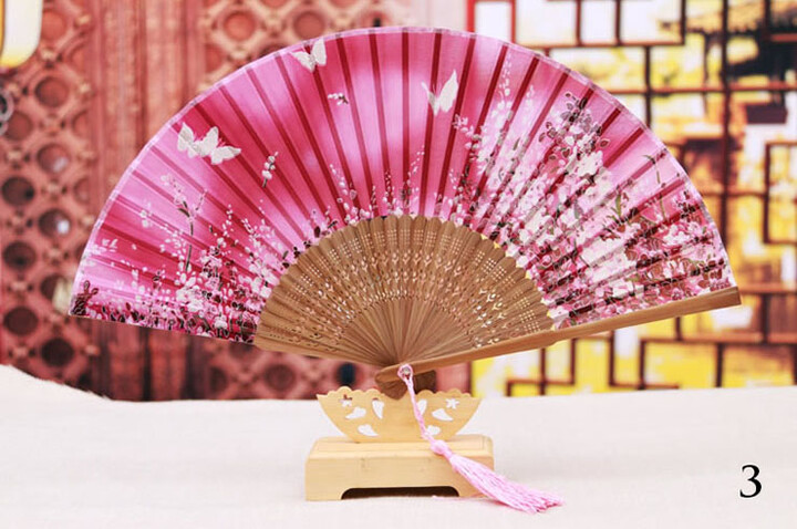 Ventilador Bambu e Tecido Damasco 2