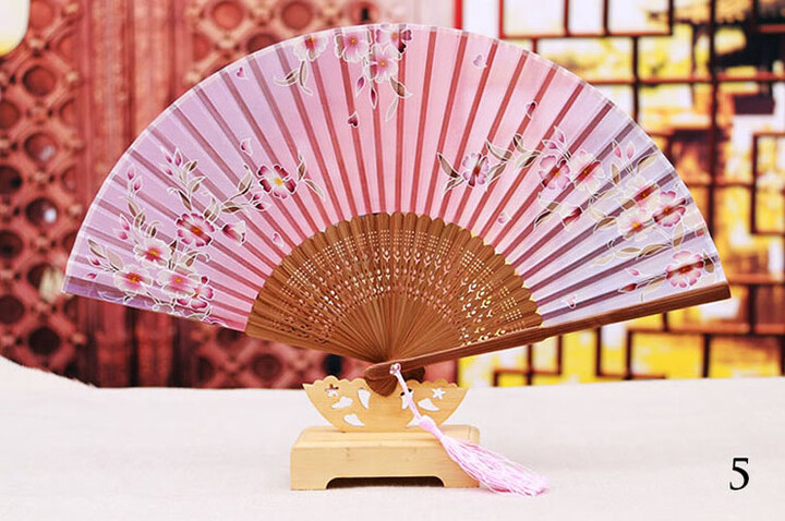 Ventilador Bambu e Tecido Damasco 2