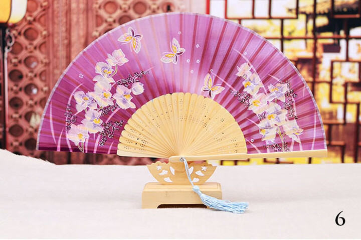 Ventilador Bambu e Tecido Damasco 2