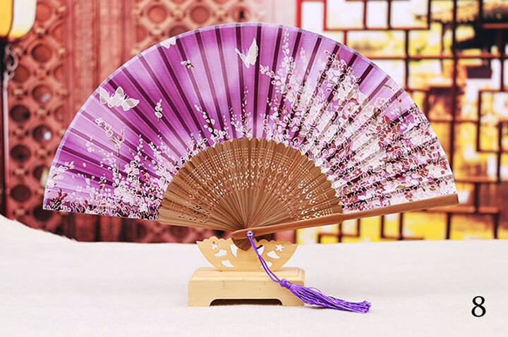 Ventilador Bambu e Tecido Damasco 2