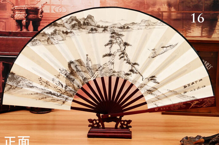 Ventilador Bambu e Tecido Damasco 4
