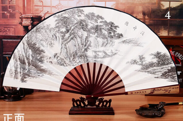 Ventilador Bambu e Tecido Damasco 4