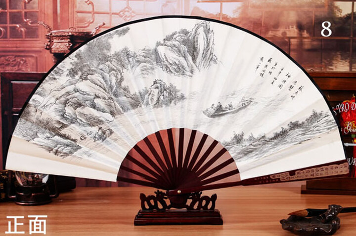 Ventilador Bambu e Tecido Damasco 4