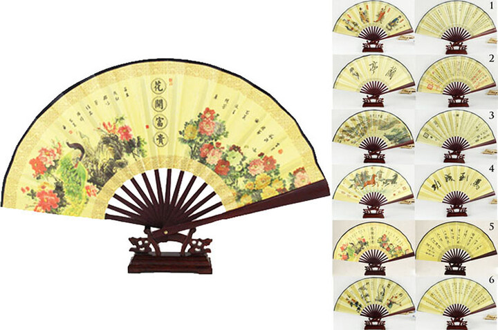 Ventilador Bambu e Tecido Damasco 5