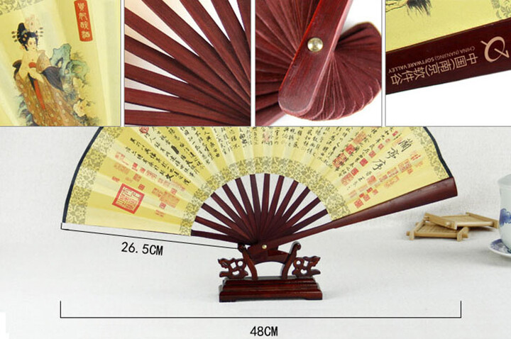 Ventilador Bambu e Tecido Damasco 5