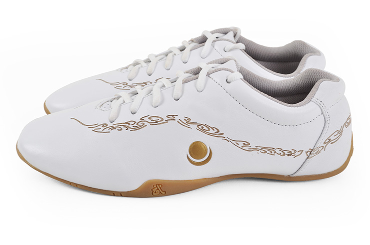 Hua Jin Shoes, White & Gold