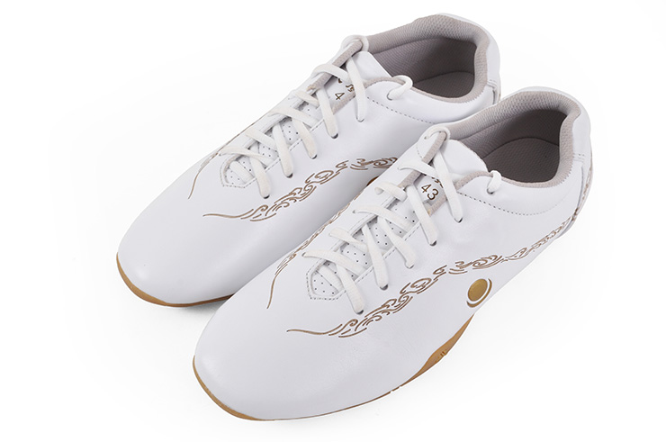 Hua Jin Shoes, White & Gold