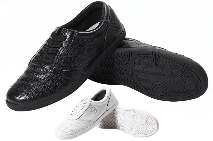 CJQ Taiji Shoes, Leather Yin Yang