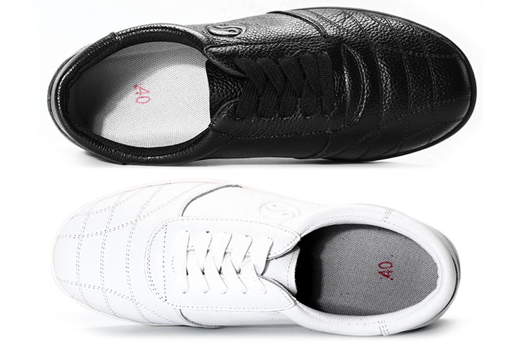 CJQ Taiji Shoes, Leather Yin Yang