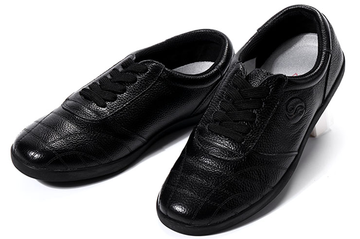 CJQ Taiji Shoes, Leather Yin Yang