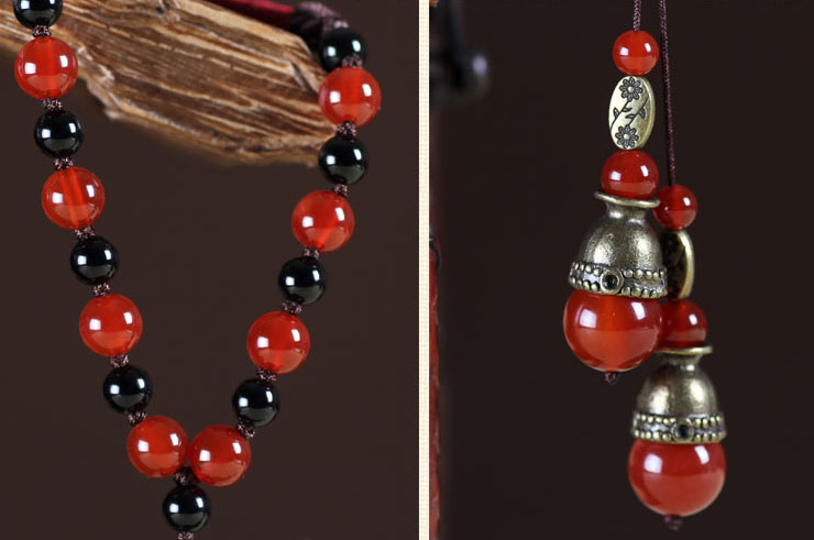 Collier, Perles de Verre Rouge