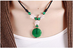 Necklace, Green Agate