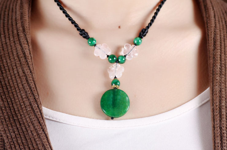 Necklace, Green Agate