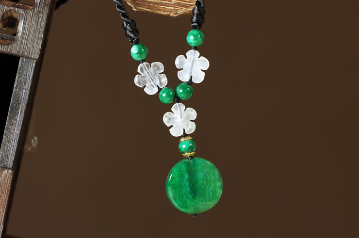 Necklace, Green Agate