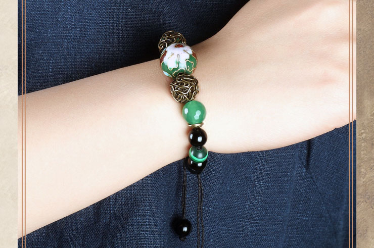 Cloisonne and Agate Bracelet