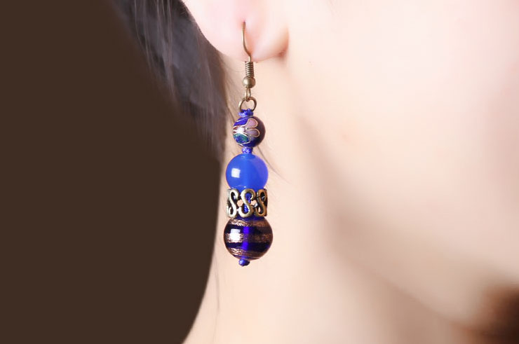 Boucle d'oreille cloisonné