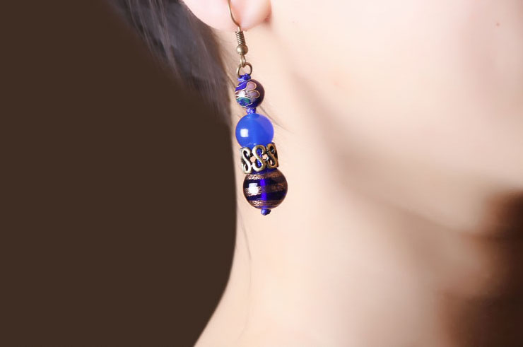 Boucle d'oreille cloisonné