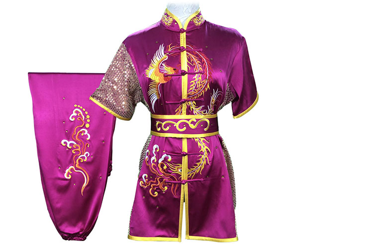 HanCui Chang Quan Competition Uniform, Fuchsia Phoenix