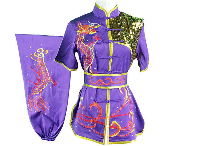 HanCui Chang Quan Competition Uniform, Purple & Red Dragon