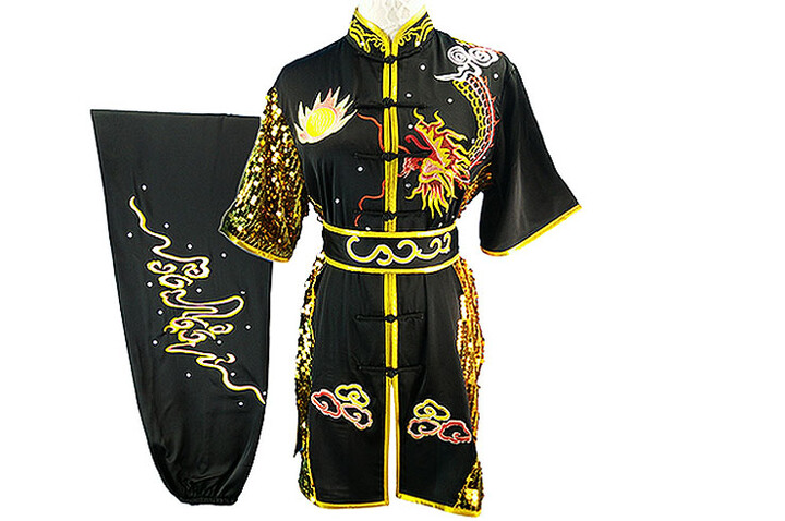 Vestido Concorrência Chang Quan HanCui, Dragão Preto & Ouro 1