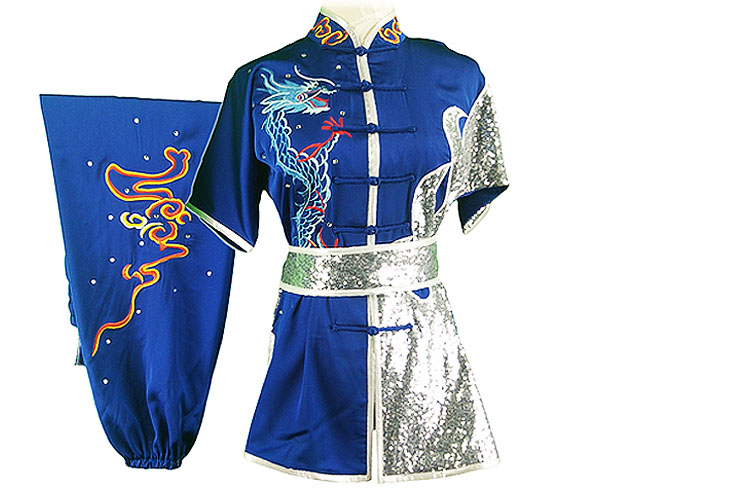 Tenue Compétition Chang Quan HanCui, Dragon Bleu & Argenté 1