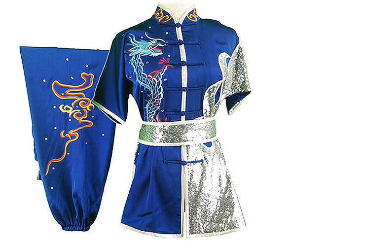 HanCui Chang Quan Competition Uniform, Blue & Silver Dragon 1