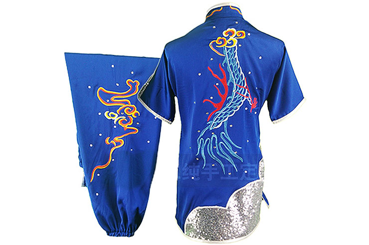 HanCui Chang Quan Competition Uniform, Blue & Silver Dragon 1