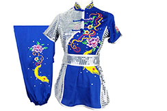 Tenue Compétition Chang Quan HanCui, Fleurs & Plume Bleu