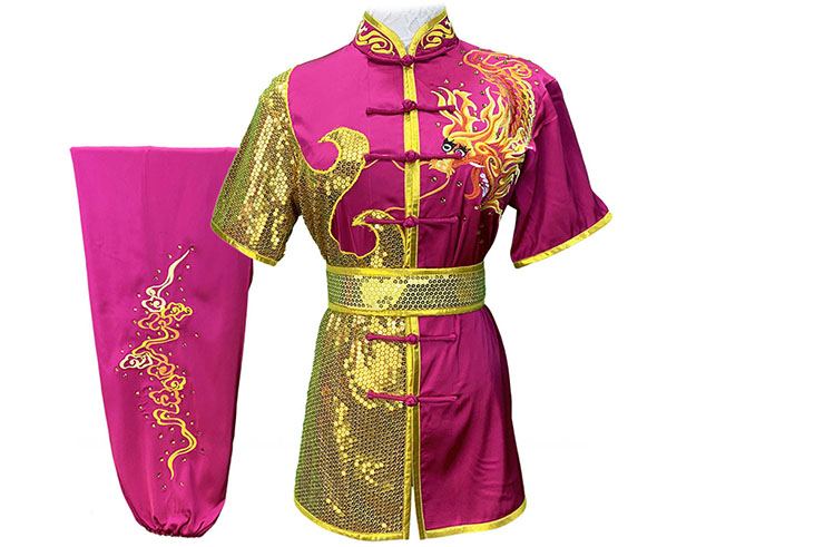 HanCui Chang Quan Competition Uniform, Fuchsia Dragon