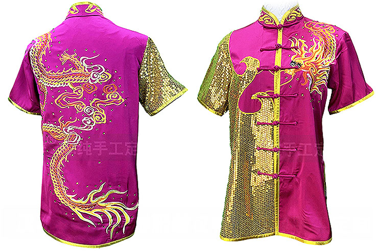 HanCui Chang Quan Competition Uniform, Fuchsia Dragon