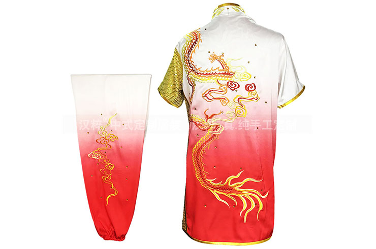 Tenue Compétition Chang Quan HanCui, Dragon Dégradé Blanc & Rouge