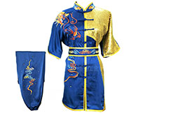 HanCui Chang Quan Competition Uniform, Blue & Gold Dragon 1