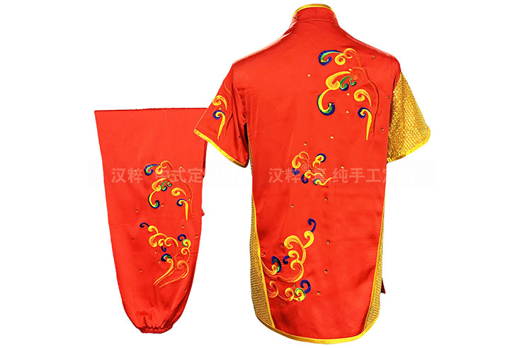 HanCui Chang Quan Competition Uniform, Red & Gold Clouds