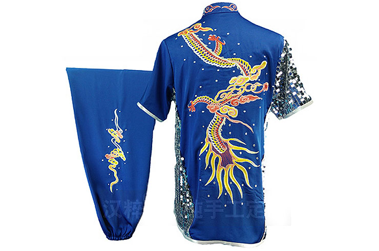 HanCui Chang Quan Competition Uniform, Blue & Silver Dragon 3