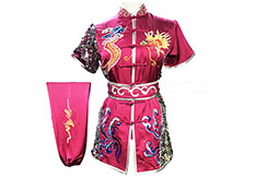 HanCui Chang Quan Competition Uniform, Pink & Silver Dragon