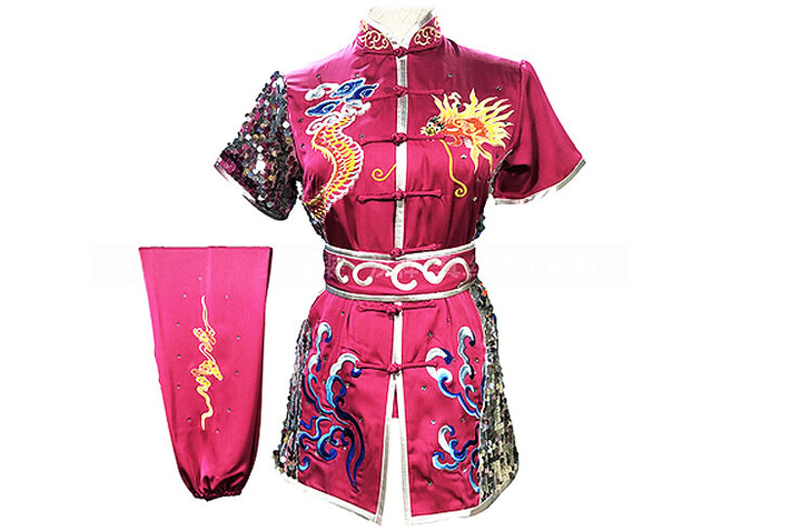 Vestido Concorrência Chang Quan HanCui, Dragão Rosa & Prata