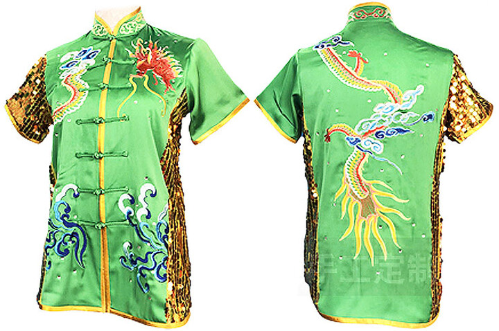 Vestido Concorrência Chang Quan HanCui, Dragão Verde & Ouro