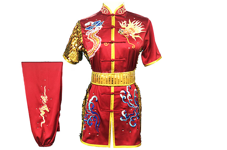 HanCui Chang Quan Competition Uniform, Red & Gold Dragon 2