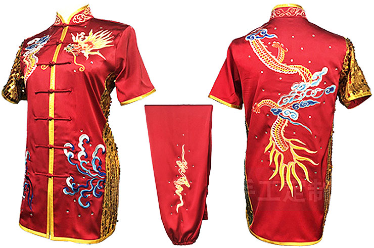 HanCui Chang Quan Competition Uniform, Red & Gold Dragon 2