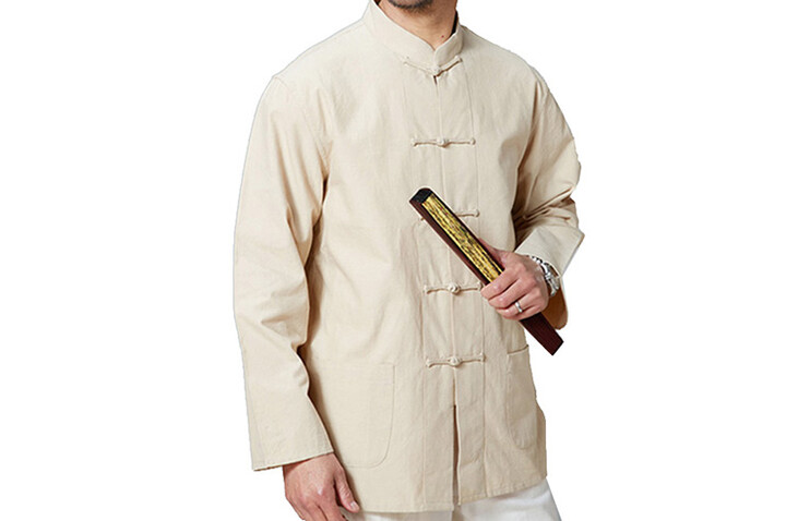 Blusa Tradicional «Tangzhuang» de Manga Comprida, Algodão