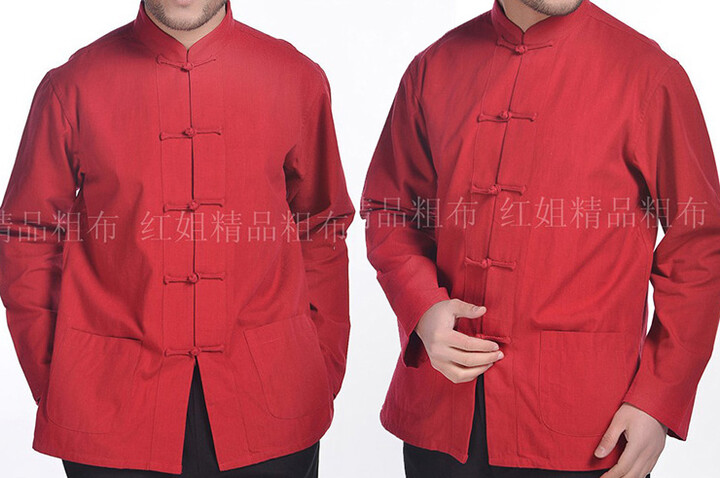 Blusa Tradicional «Tangzhuang» de Manga Comprida, Algodão