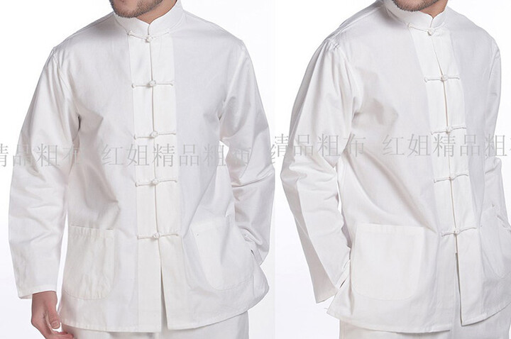 Blusa Tradicional «Tangzhuang» de Manga Comprida, Algodão