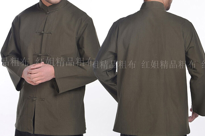Blusa Tradicional «Tangzhuang» de Manga Comprida, Algodão