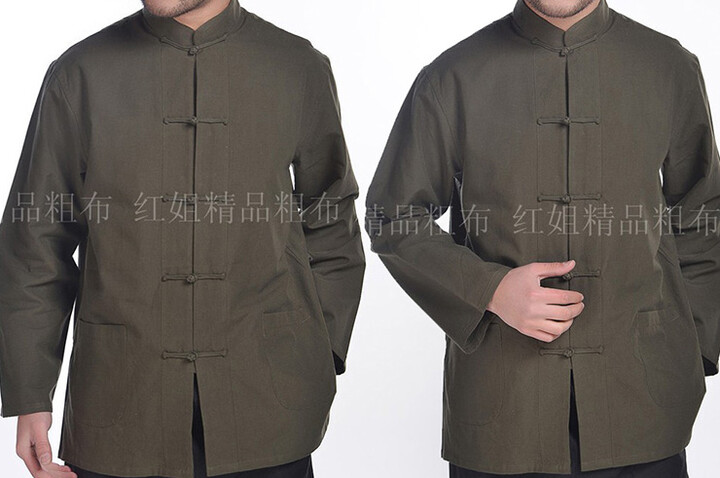Blusa Tradicional «Tangzhuang» de Manga Comprida, Algodão