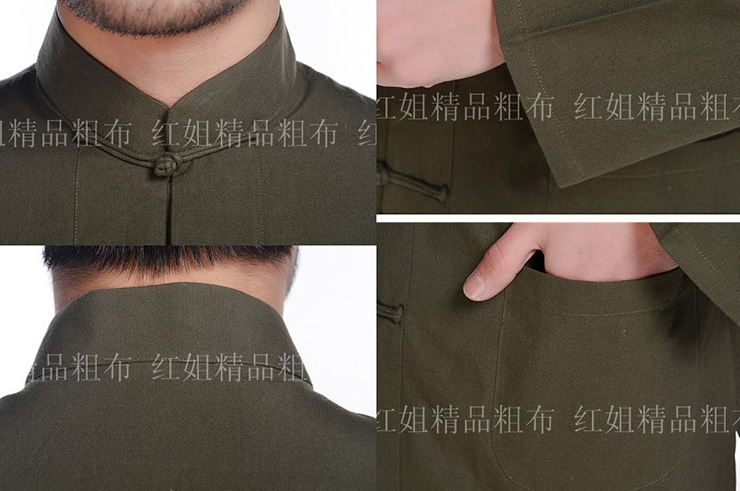 Camisa tradicional «Tangzhuang» Mangas Largas, Algodón